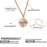 Retro Romantic Enamel-Painted Oil-Style Floral Necklace For Women