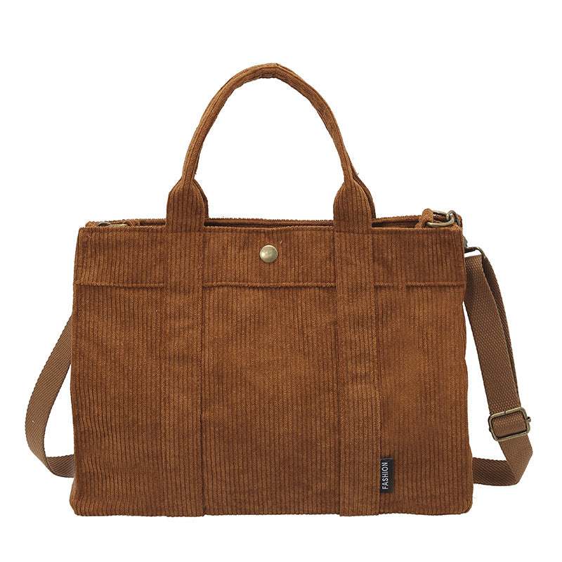 Women’s Thick Corduroy Crossbody Cloth Bag Casual Tote