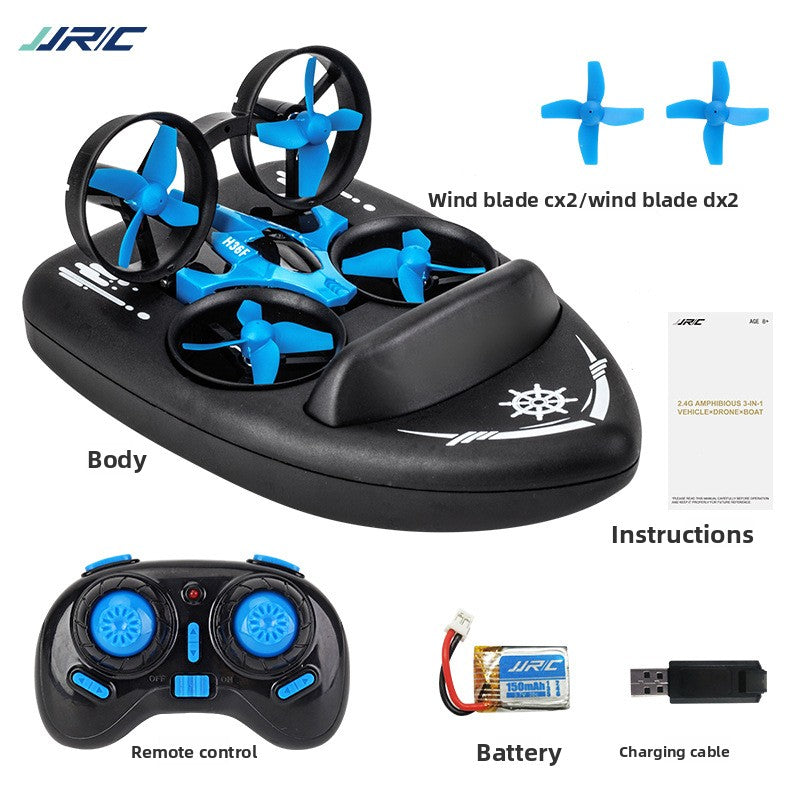 3-in-1 Land Water Air Remote Control Toy Waterproof Drone Boat Hovercraft