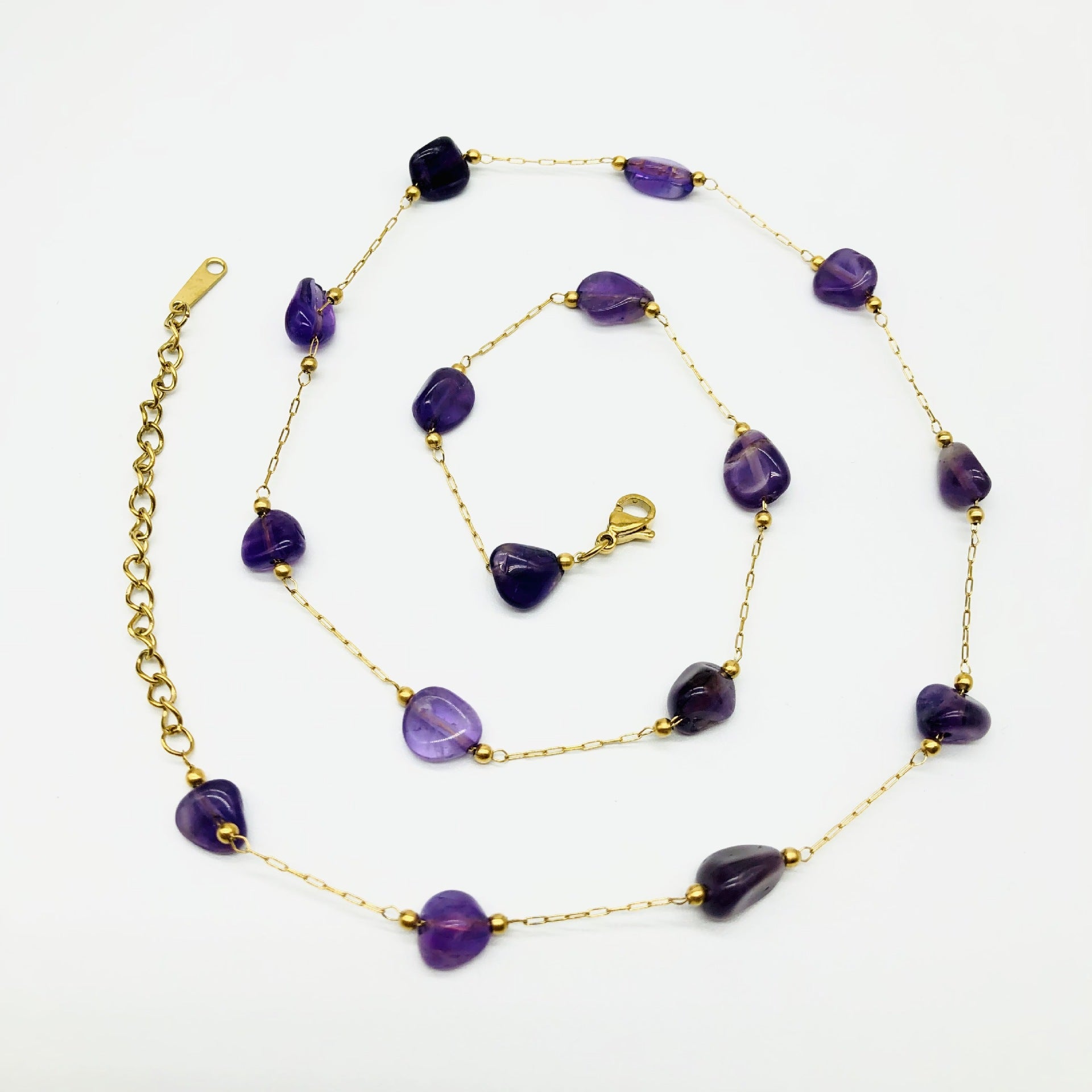 Personalized Amethyst Gemstone Clavicle Necklace For Women