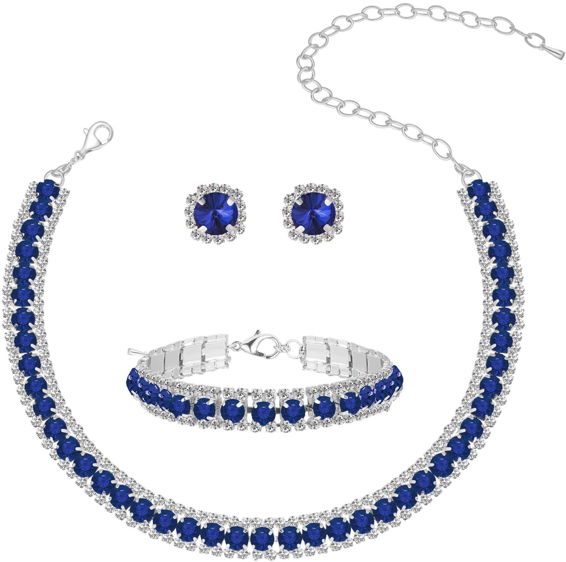 Diamond Encrusted Fashionable Office Lady Light Luxury Necklace Set