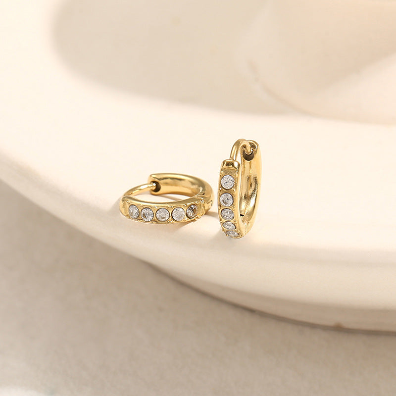 European & American Minimalist Cubic Zirconia Earrings for Women