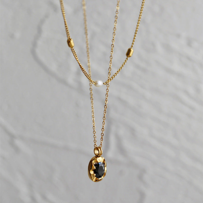 18K Gold-Plated Niche Luxury Pearl and Rice-Bead Choker