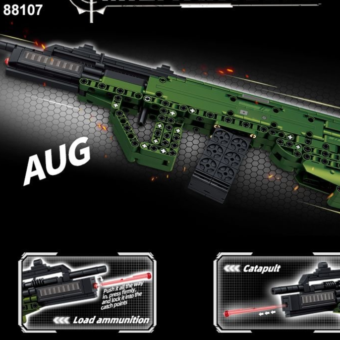 Launchable Building Blocks Gun Models DIY Mechanical Assembly Toy Set