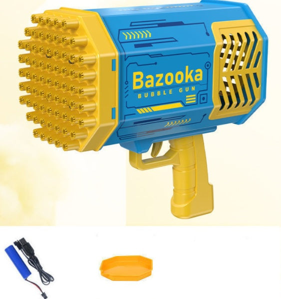 Rocket 69-Hole Bubble Gun – Automatic Soap Bubble Machine with LED Lights