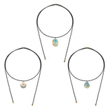 Stainless Steel Enamel Shell And Pearl Necklace