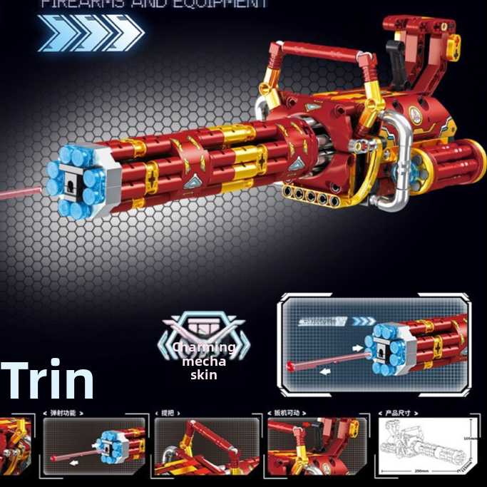 Launchable Building Blocks Gun Models DIY Mechanical Assembly Toy Set