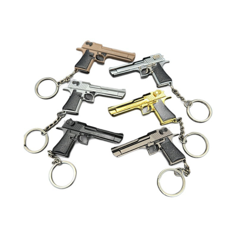 Creative Desert Eagle Pistol Metal Keychain Pendant 1:4 Scale Key Ring Bag Charm Accessory