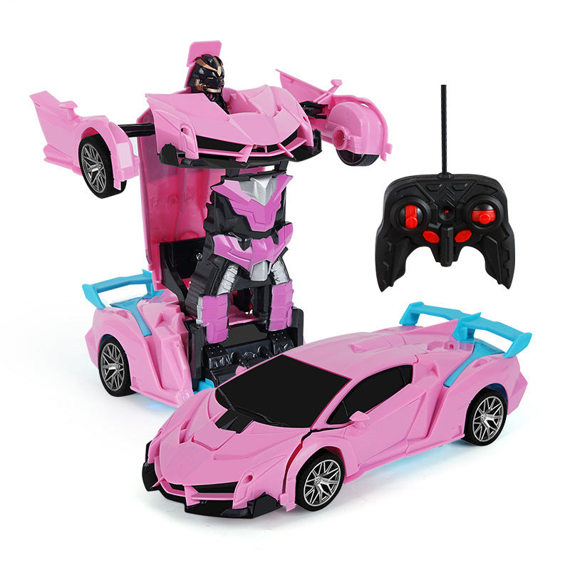 Remote Control Transforming Toy Car With LED Lights One-Button Deformation