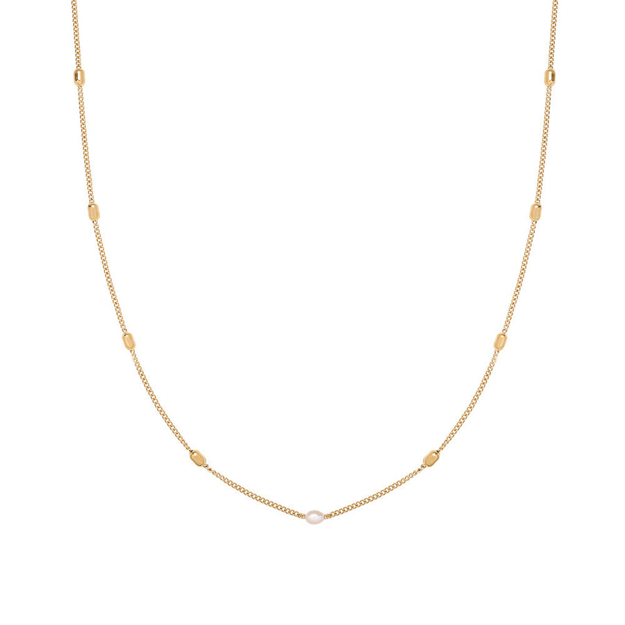 18K Gold-Plated Niche Luxury Pearl and Rice-Bead Choker