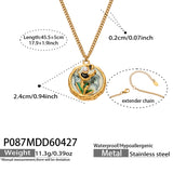 Retro Romantic Enamel-Painted Oil-Style Floral Necklace For Women
