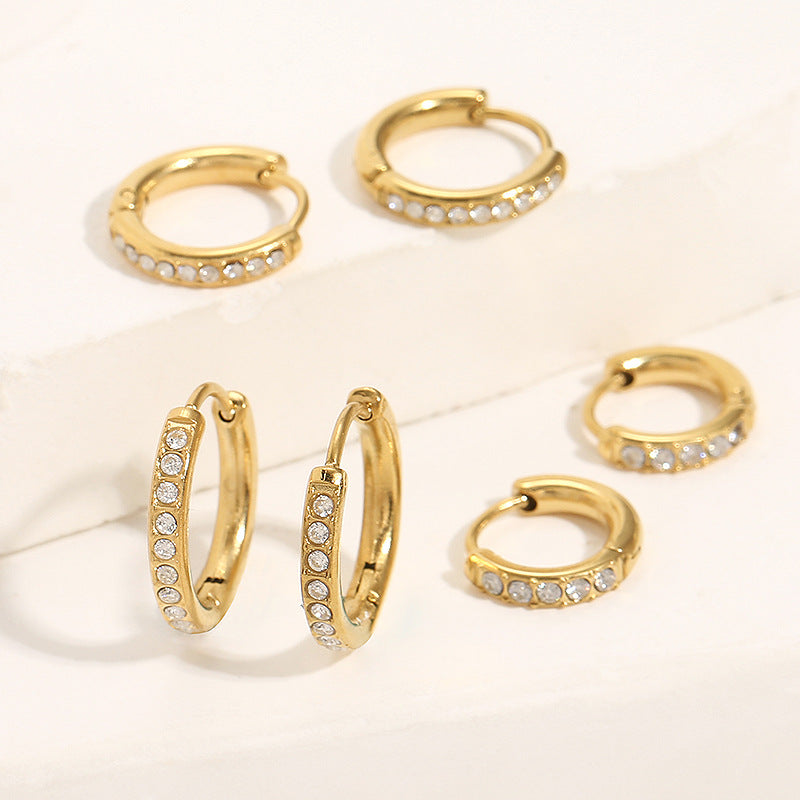 European & American Minimalist Cubic Zirconia Earrings for Women