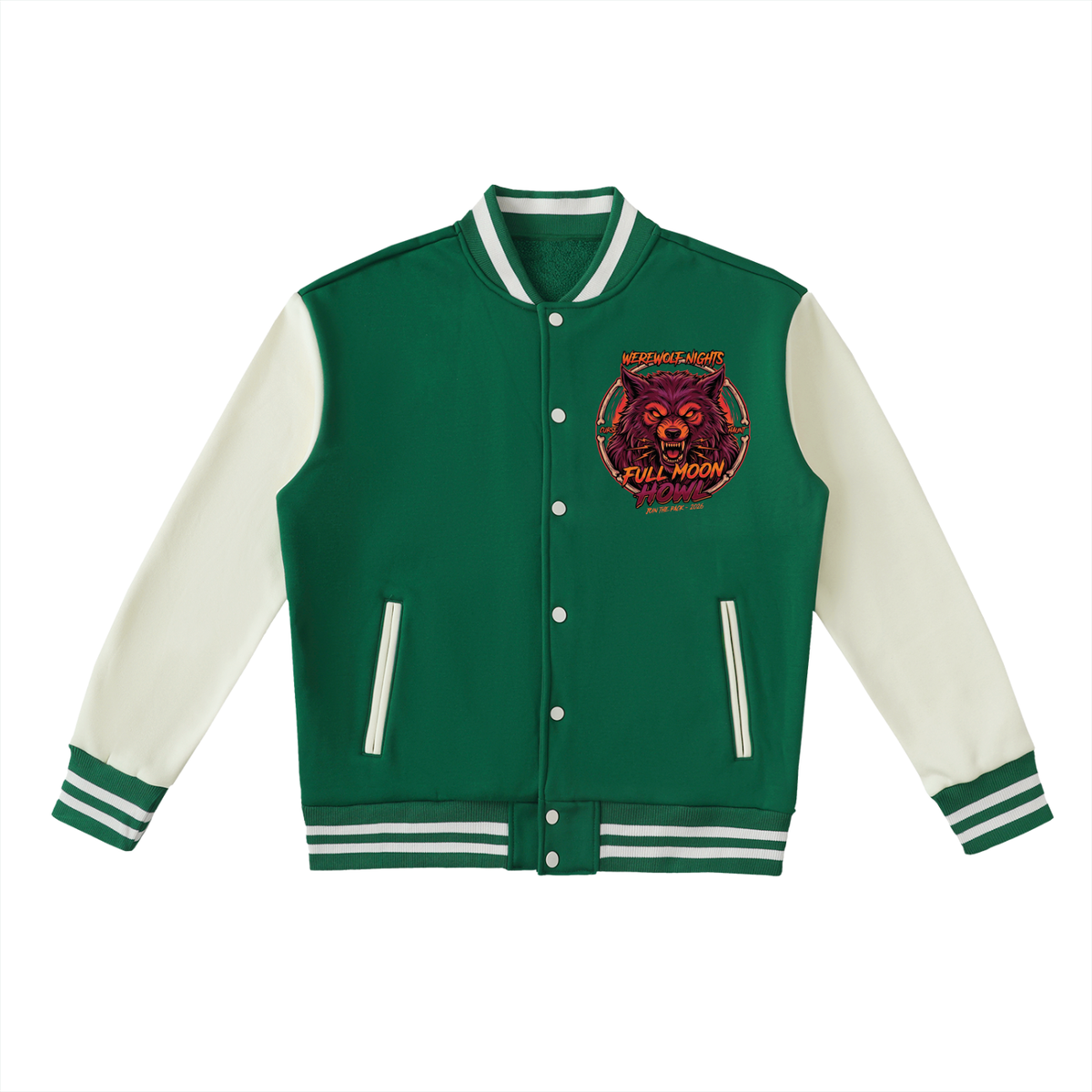 Wolf Of Halloween Vintage Letterman Varsity Jacket