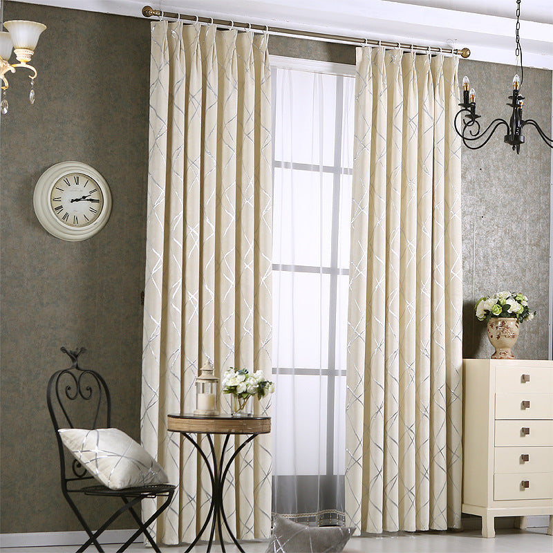 Solid Color Modern Light Luxury Chenille Blackout Curtains for Living Room