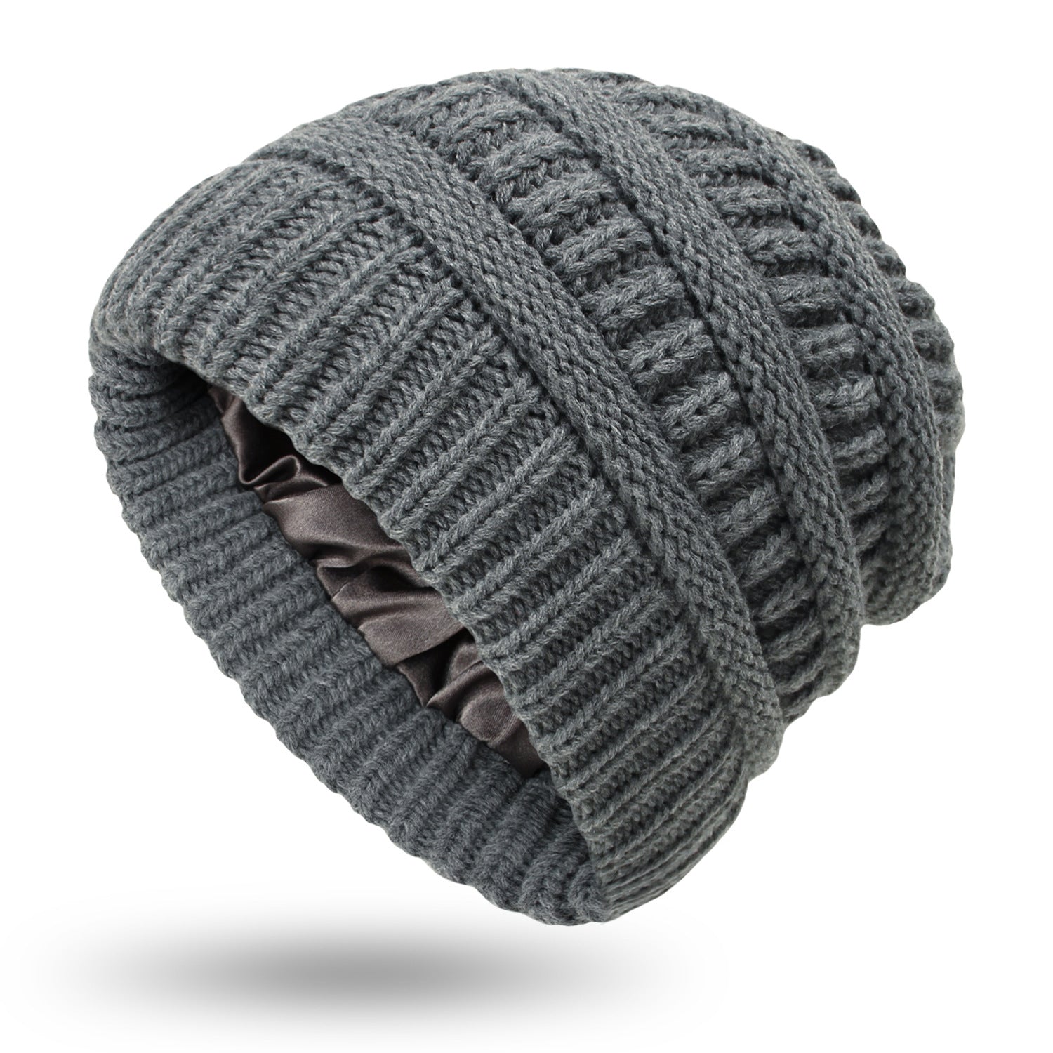 Women’s Satin-Lined Woolen Knit Hats – Warm Winter Hats for Protective Hairstyles