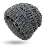 Women’s Satin-Lined Woolen Knit Hats – Warm Winter Hats for Protective Hairstyles