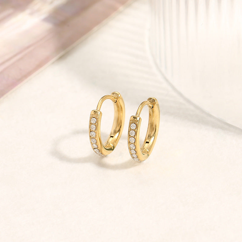 European & American Minimalist Cubic Zirconia Earrings for Women