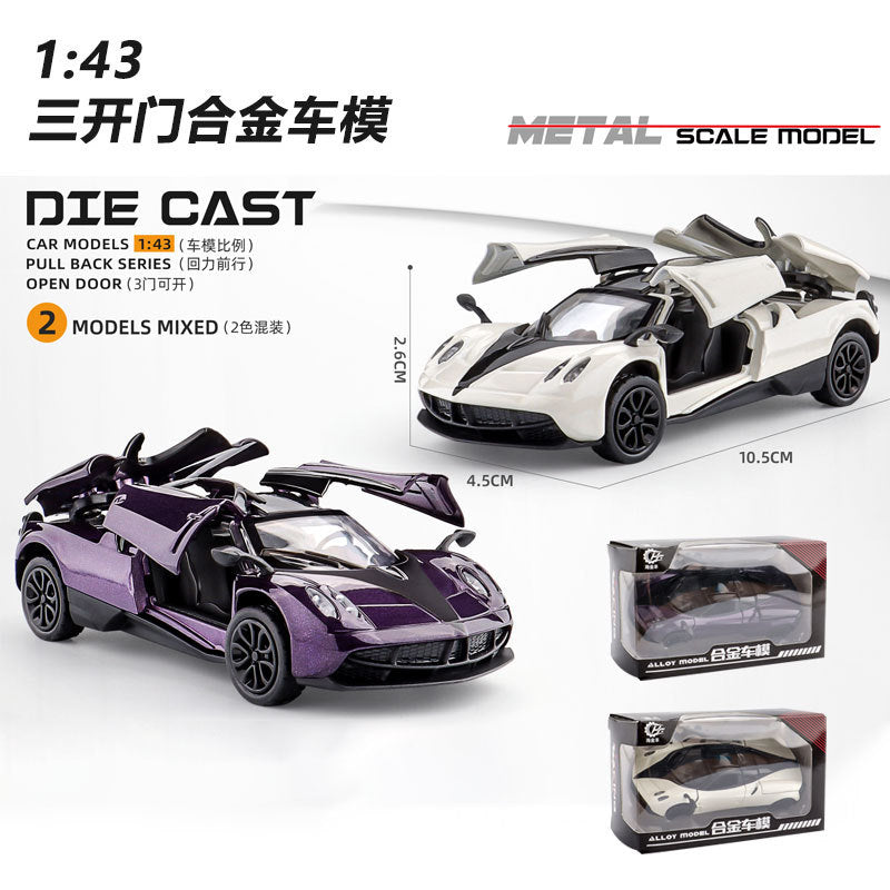 Three-Door Alloy Pull Back Toy Car Model Diecast Vehicle Set.