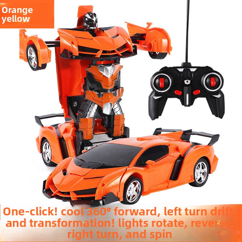 Remote Control Transforming Toy Car With LED Lights One-Button Deformation