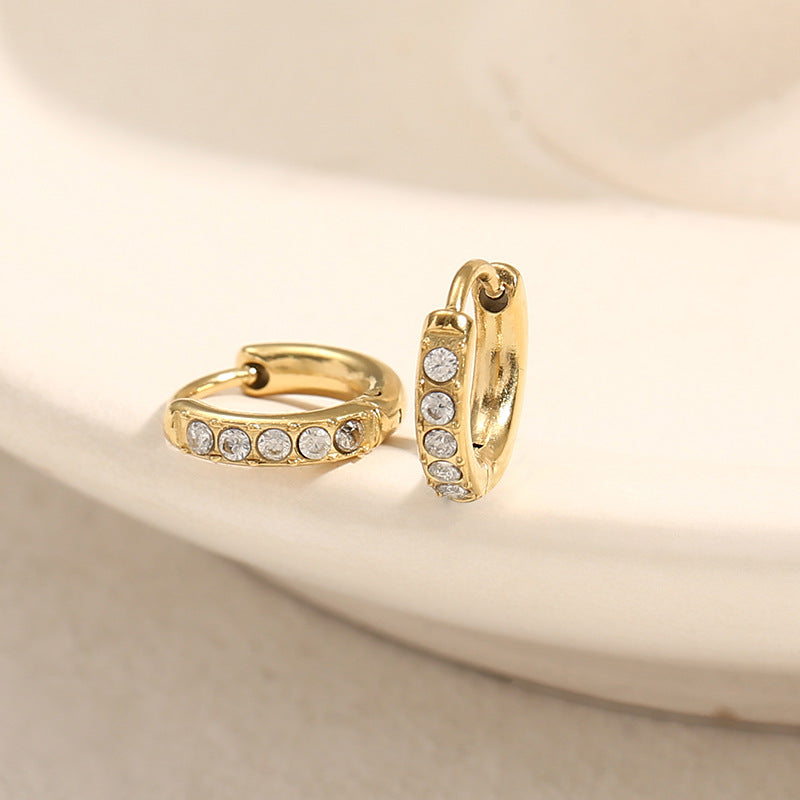 European & American Minimalist Cubic Zirconia Earrings for Women