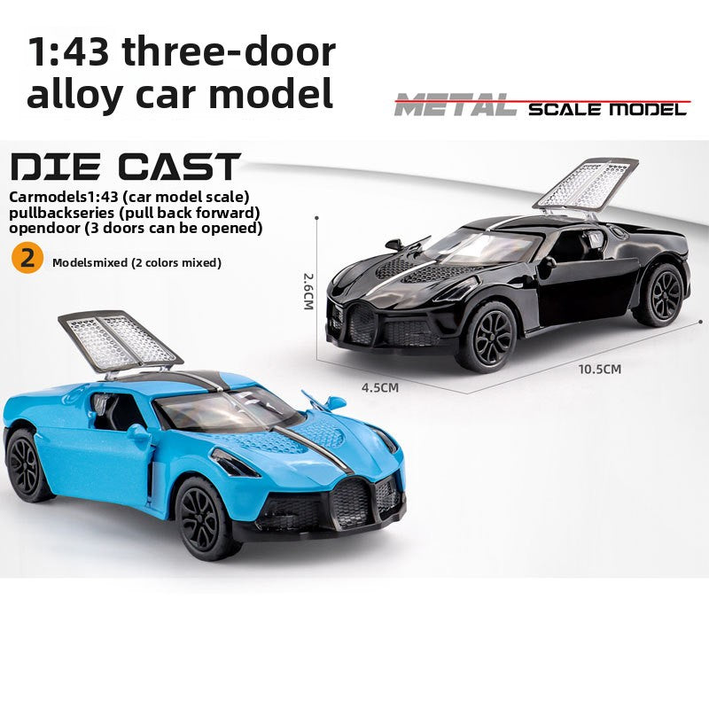 Three-Door Alloy Pull Back Toy Car Model Diecast Vehicle Set.