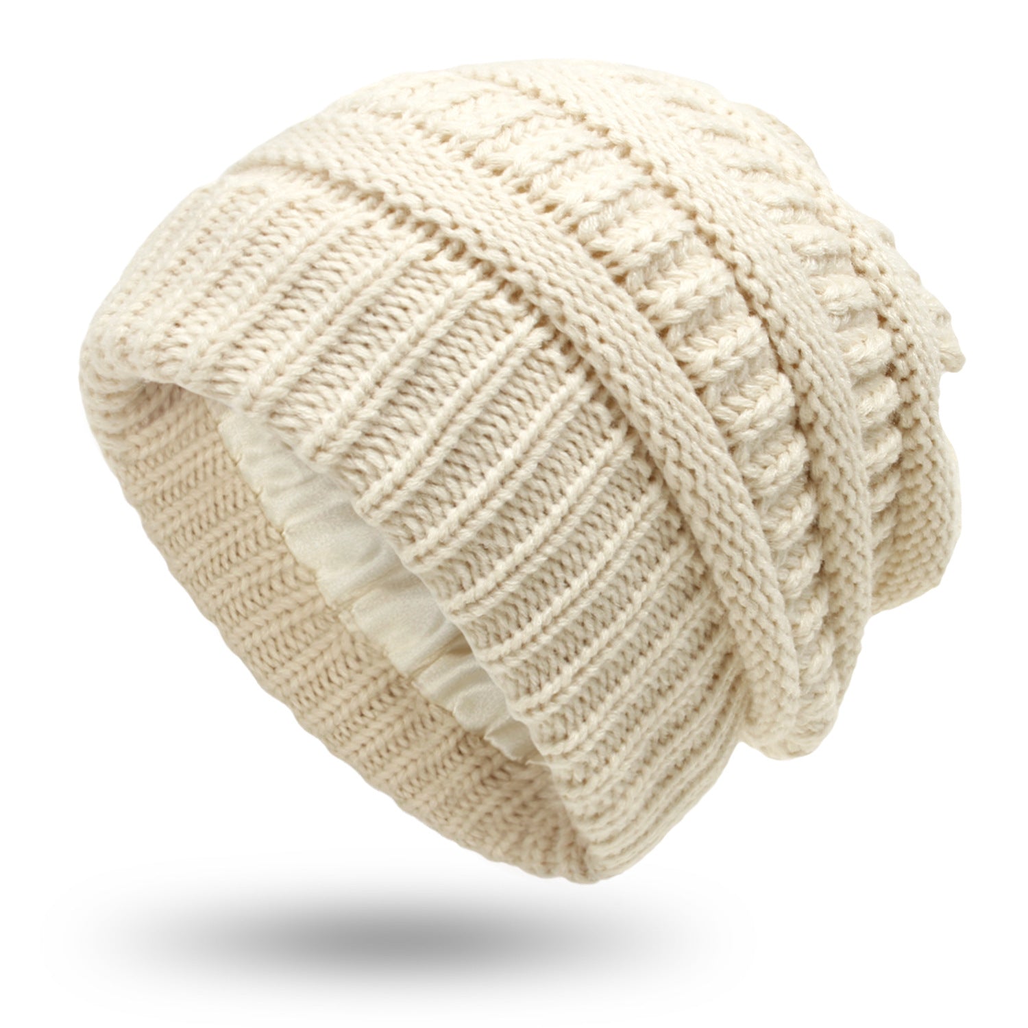 Women’s Satin-Lined Woolen Knit Hats – Warm Winter Hats for Protective Hairstyles