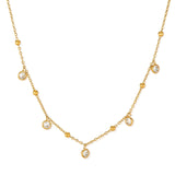 Minimalist White Enamel Pendant Necklace 18K Gold Plated Stainless Steel