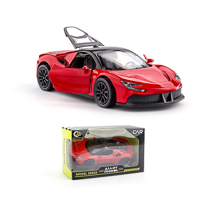 Three-Door Alloy Pull Back Toy Car Model Diecast Vehicle Set.