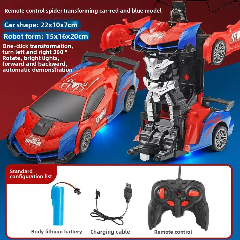 Remote Control Transforming Toy Car With LED Lights One-Button Deformation