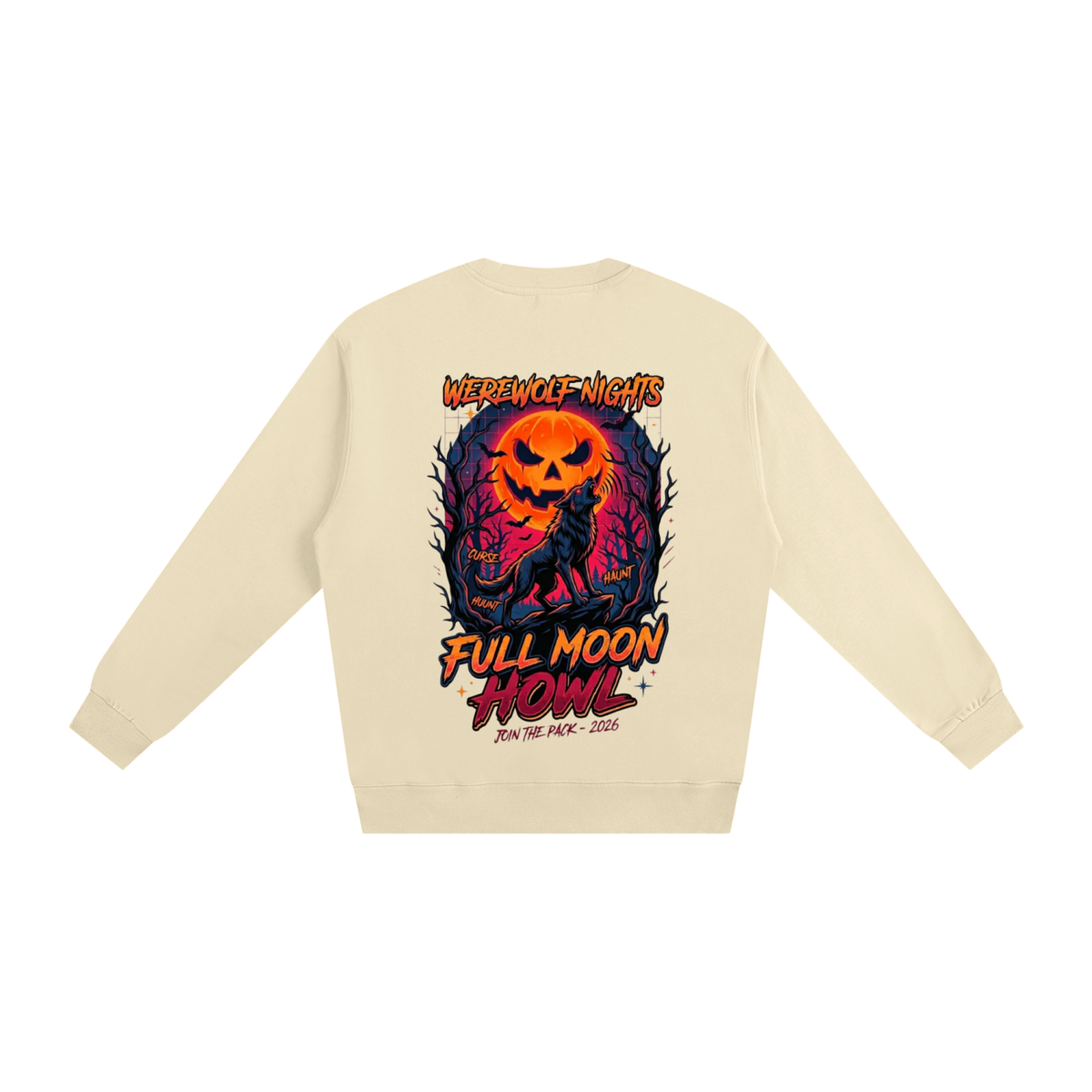 Sweatshirt Full Moon Theme Halloween