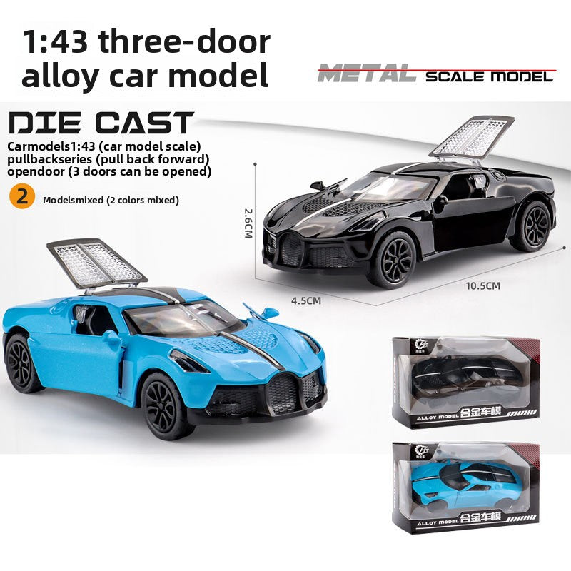 Three-Door Alloy Pull Back Toy Car Model Diecast Vehicle Set.