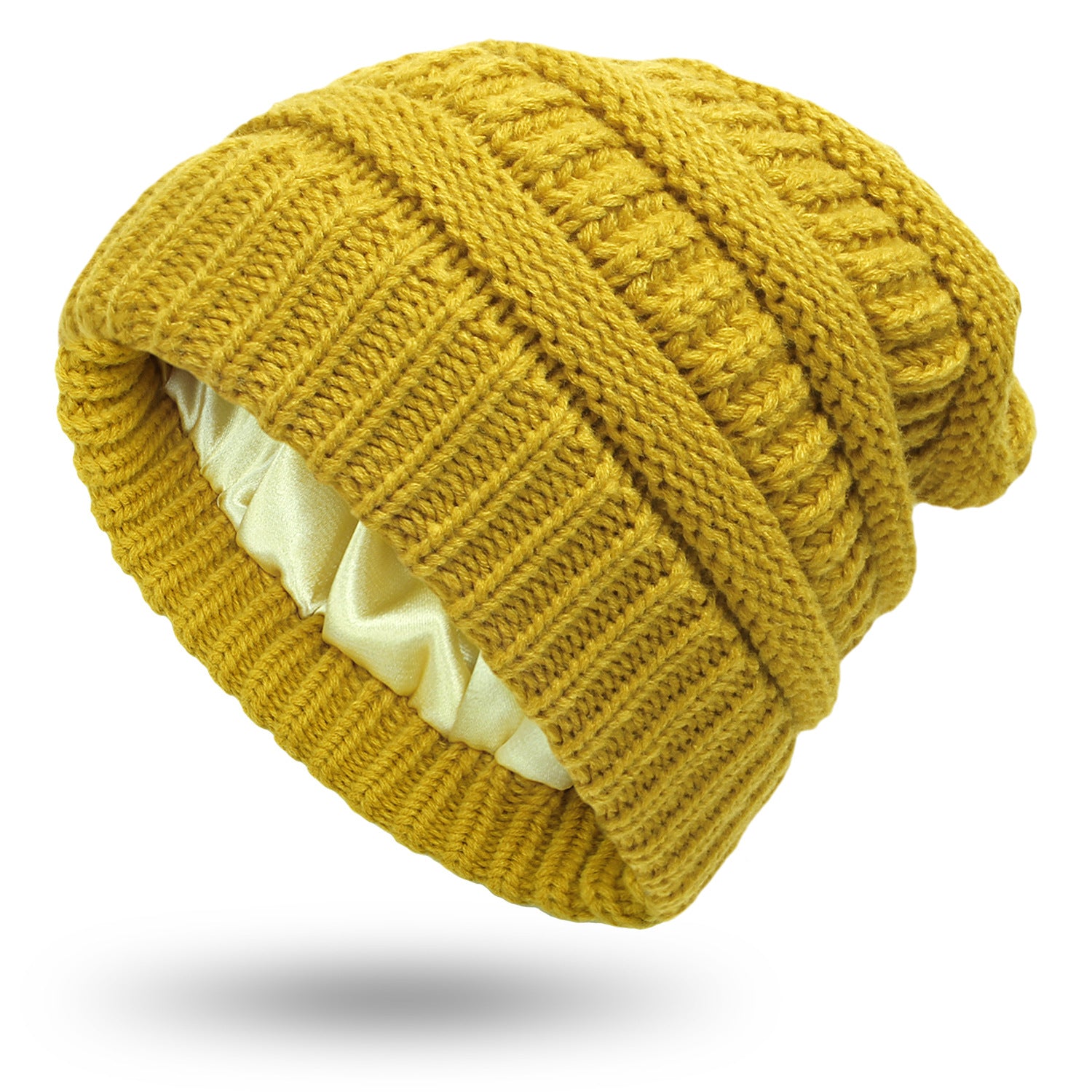 Women’s Satin-Lined Woolen Knit Hats – Warm Winter Hats for Protective Hairstyles
