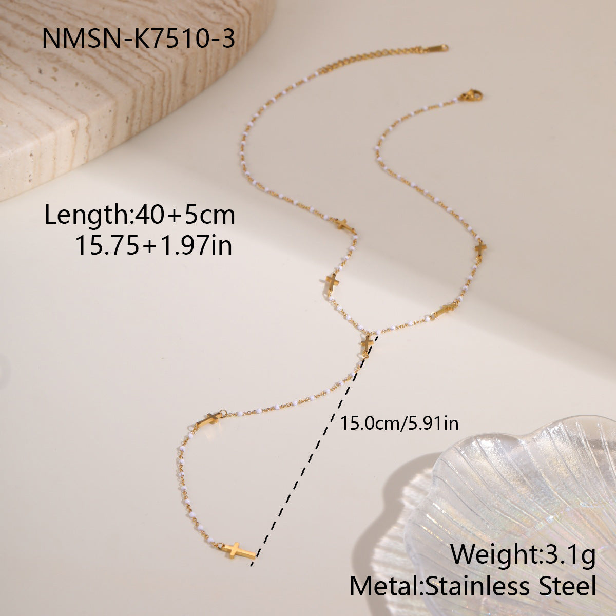 Stainless Steel Tassel Pendant Necklace For Women