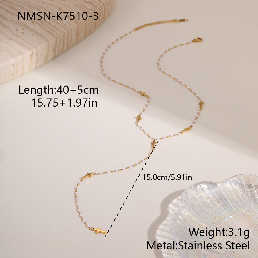 Stainless Steel Tassel Pendant Necklace For Women