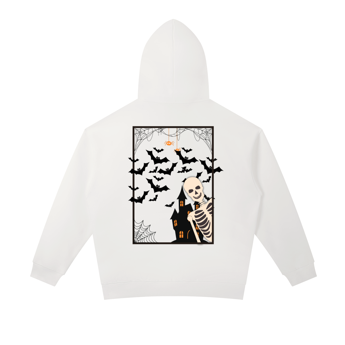 Hoodie Skeleton In Window Halloween