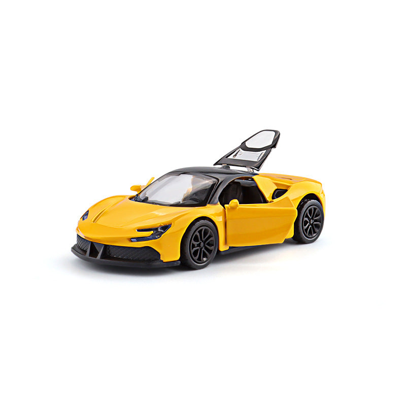 Three-Door Alloy Pull Back Toy Car Model Diecast Vehicle Set.