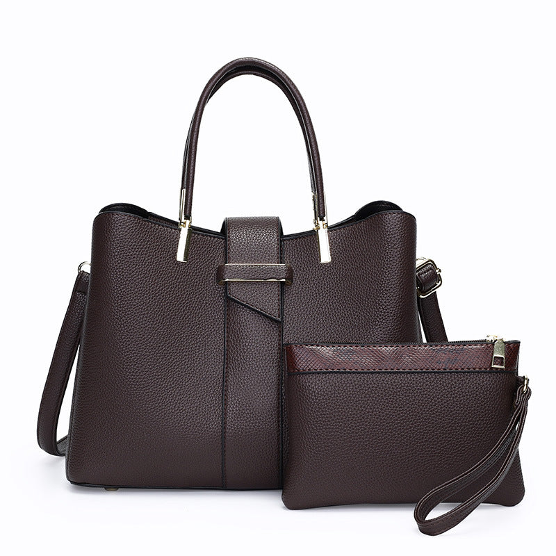 Simple Stylish Retro Women's Handbag with Crossbody Strap