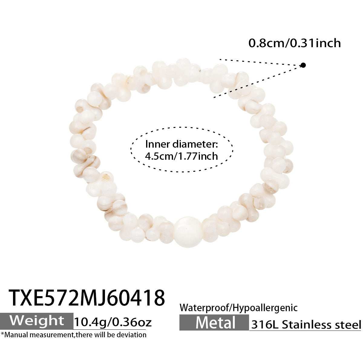 Natural Shell Shaped Beaded Necklace For Women