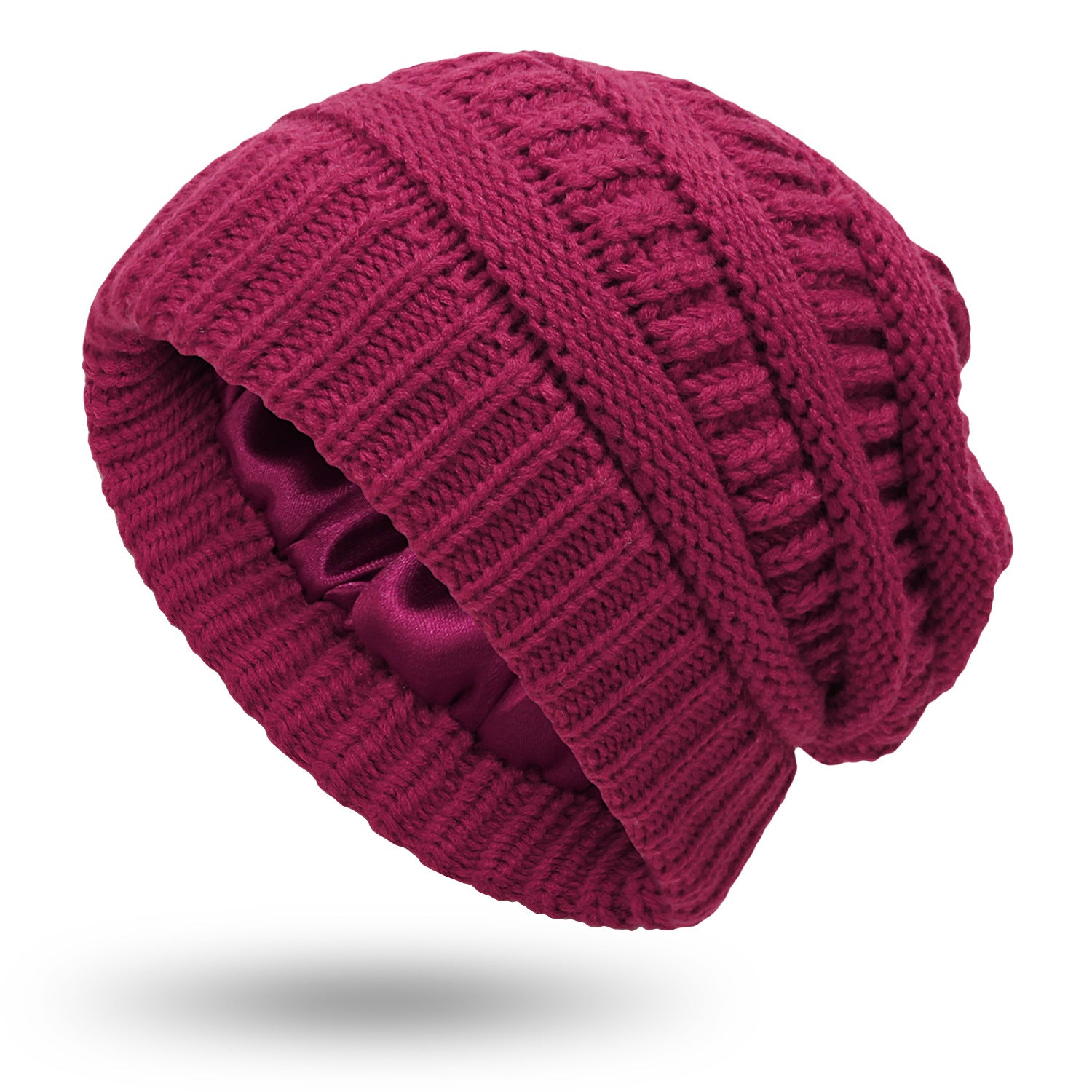 Women’s Satin-Lined Woolen Knit Hats – Warm Winter Hats for Protective Hairstyles