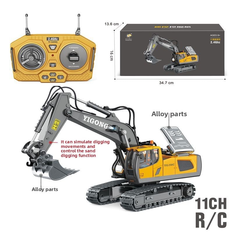 Remote Control Alloy Construction Vehicle Toy Set