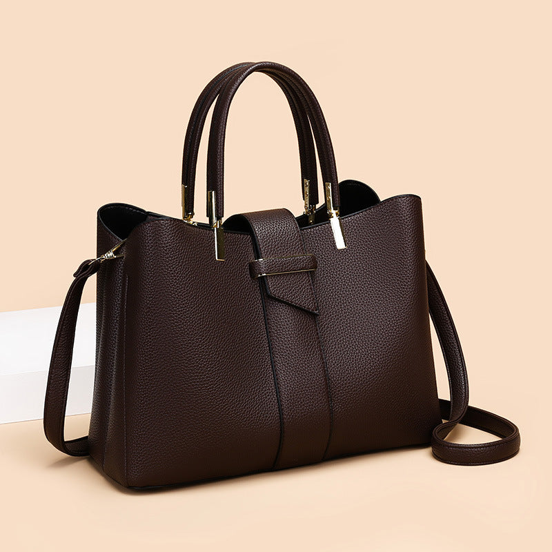 Simple Stylish Retro Women's Handbag with Crossbody Strap