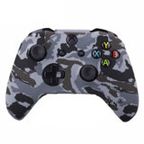 Camouflage-patterned gaming controller on a white background