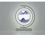 Decorative lamp with circular design and purple watercolor effect on a gray background